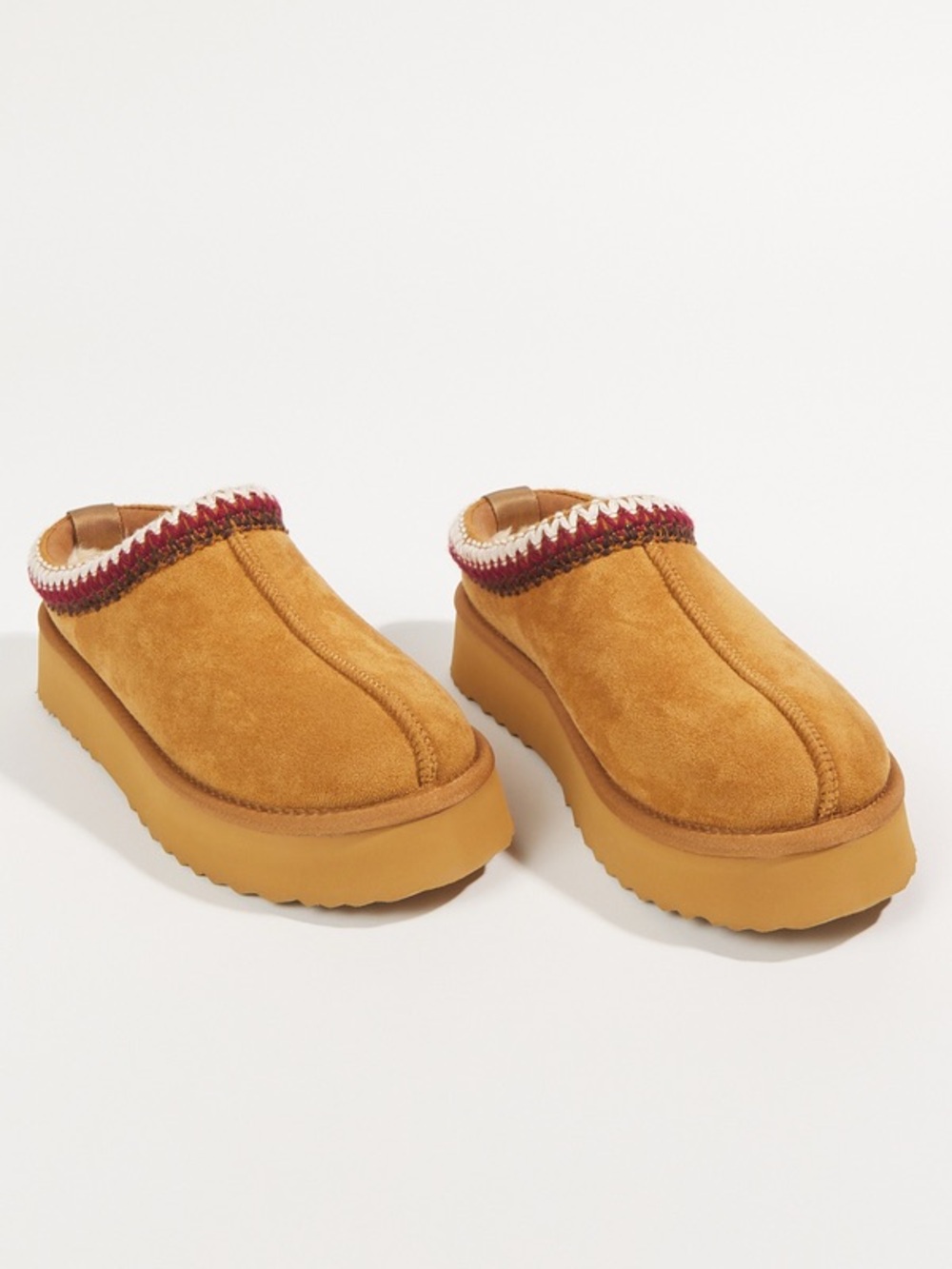 Altar’d State Cloud Slippers Size 9 Suede Platform Mule Slippers in Camel - Picture 1 of 6